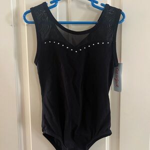 New Cat & Jack Black Bodysuit with Mesh and Studs Size 7/8